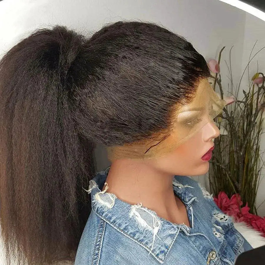 Kinky Straight Remy Human Hair Wig For Volume And Style