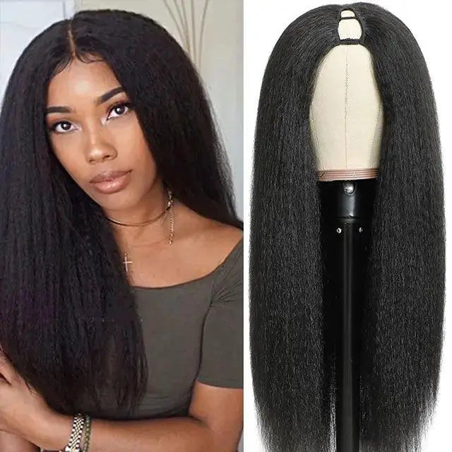 Kinky Straight U Part Wig Versatile Synthetic Hair Solution