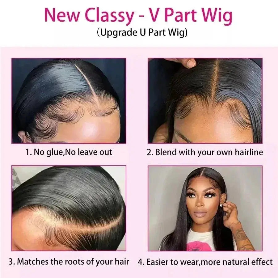 Kinky Straight U Part Wig Versatile Synthetic Hair Solution