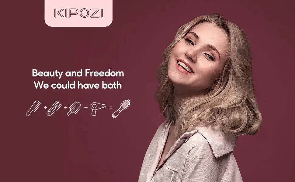 KIPOZI Hot Air Brush 4 In 1 Comb Reduces Frizz Curls
