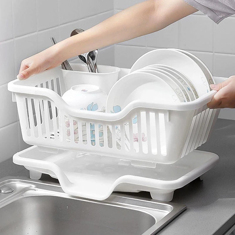 Kitchen Drainage Rack With Drainer Board For Countertop Dish Drying Utensils Pro