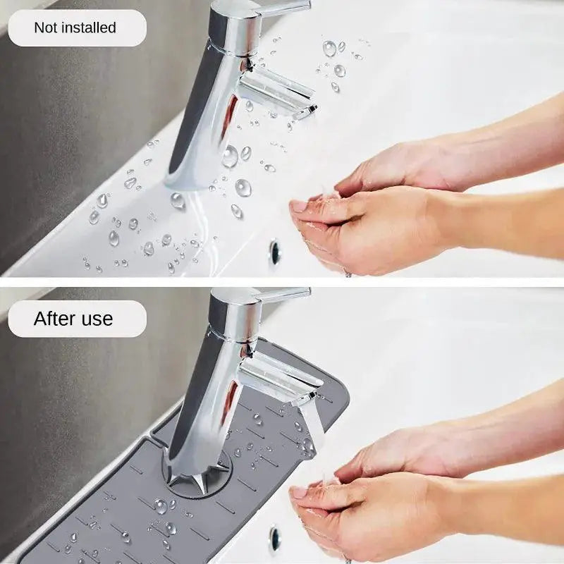 Kitchen Faucet Mat Waterproof Sink Protector Grey Black