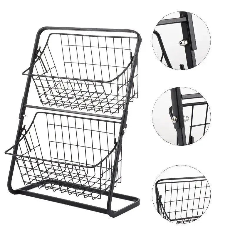 Double Layer Kitchen Storage Shelf For Seasoning And Fruits