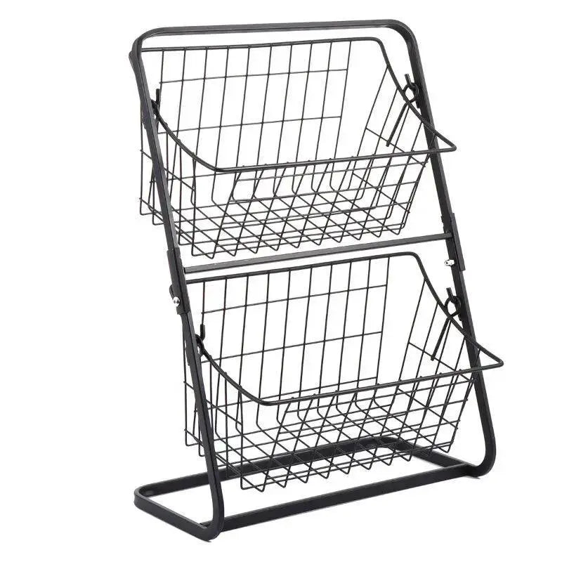 Double Layer Kitchen Storage Shelf For Seasoning And Fruits