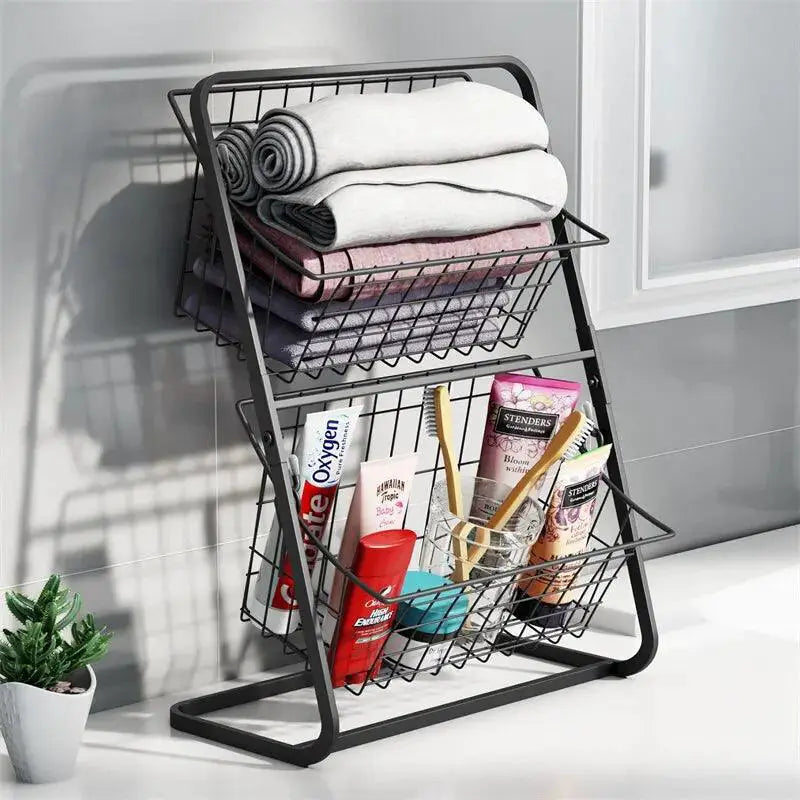 Double Layer Kitchen Storage Shelf For Seasoning And Fruits