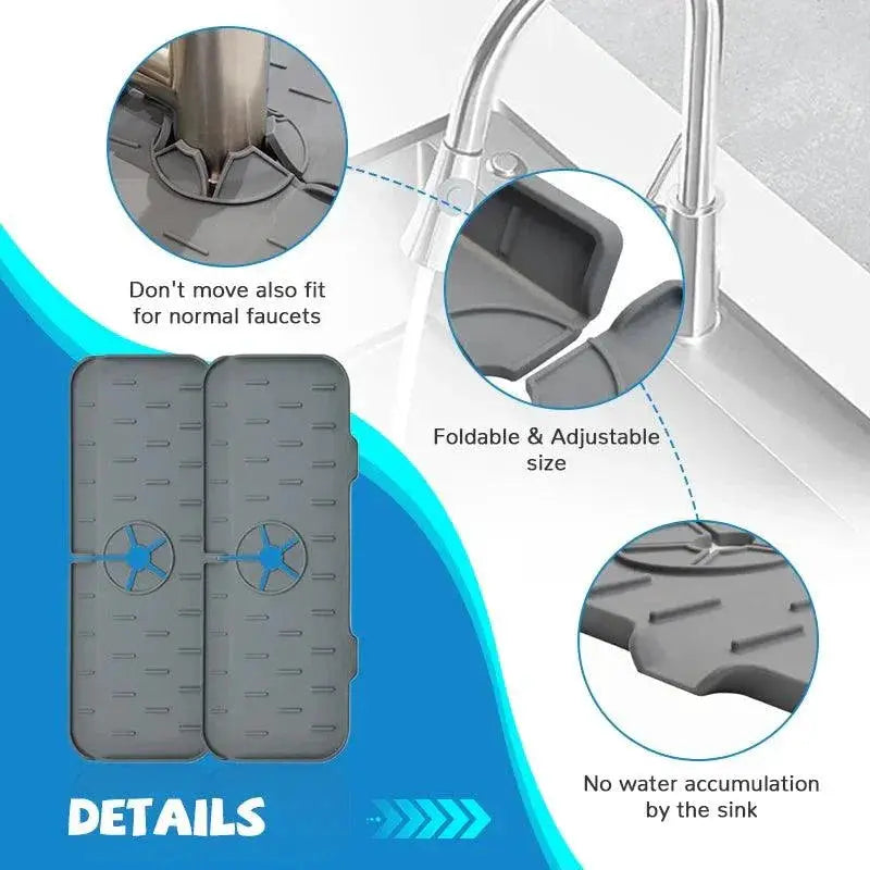 KitchenGuard Silicone Splash Guard Absorbent Mat 14.6 Inch