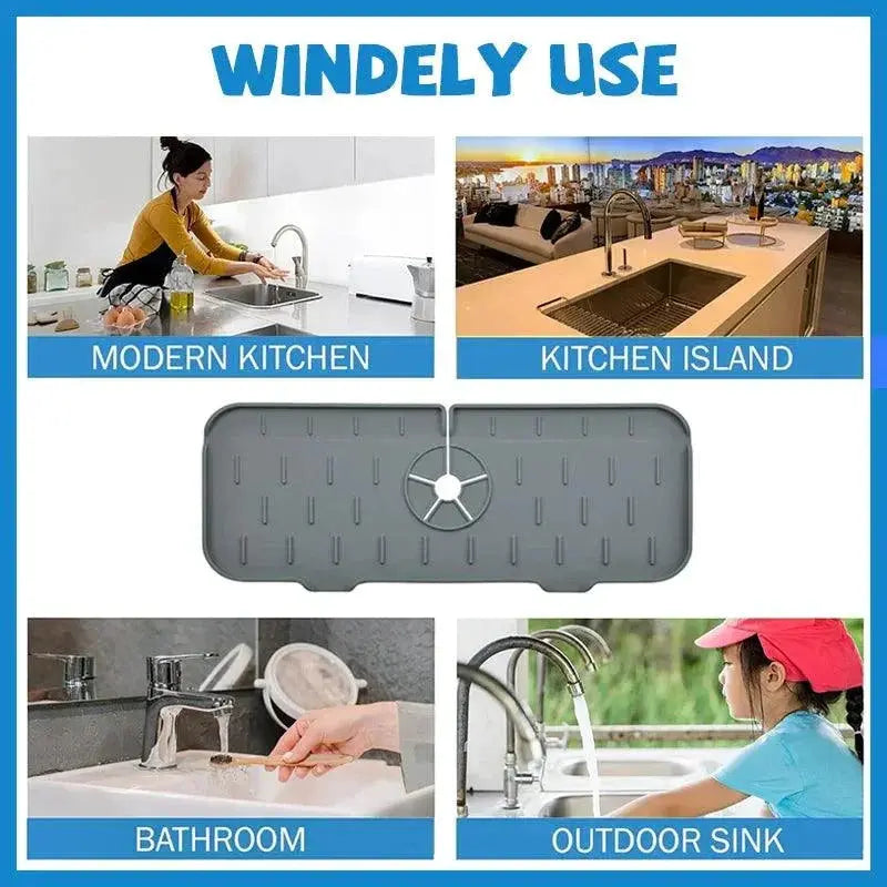 KitchenGuard Silicone Splash Guard Absorbent Mat 14.6 Inch