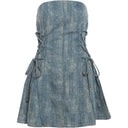 Kliou Milk Blue Dress for Women Fit