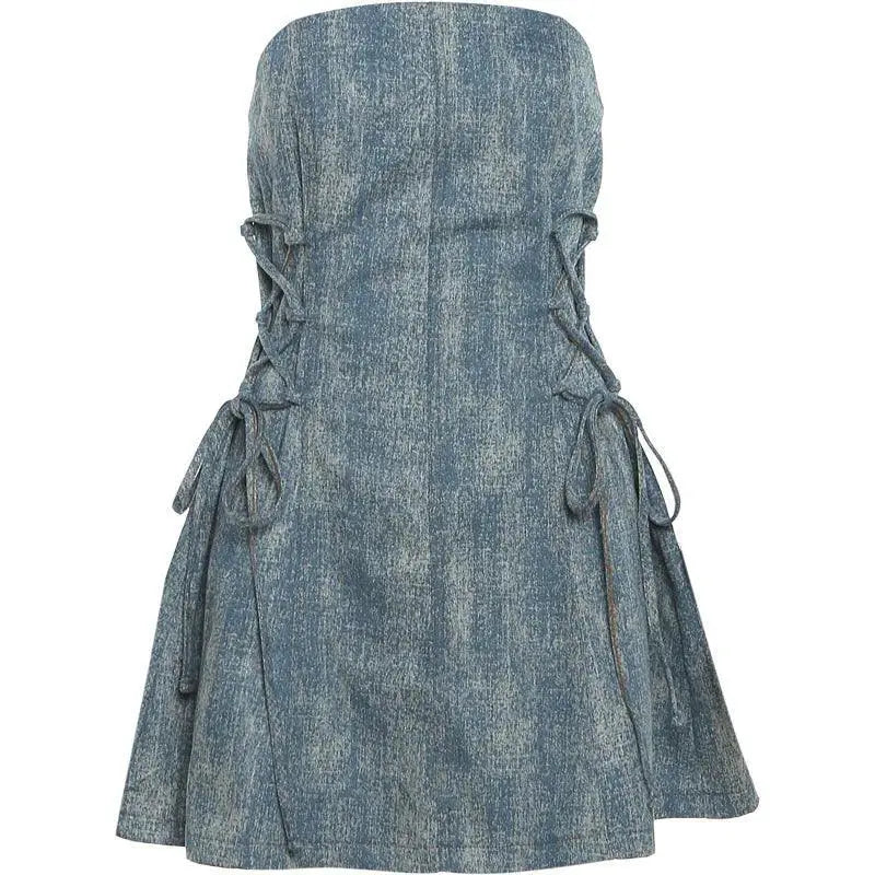 Kliou Pure Desire Milk Blue Dress Summer Fashion 2023