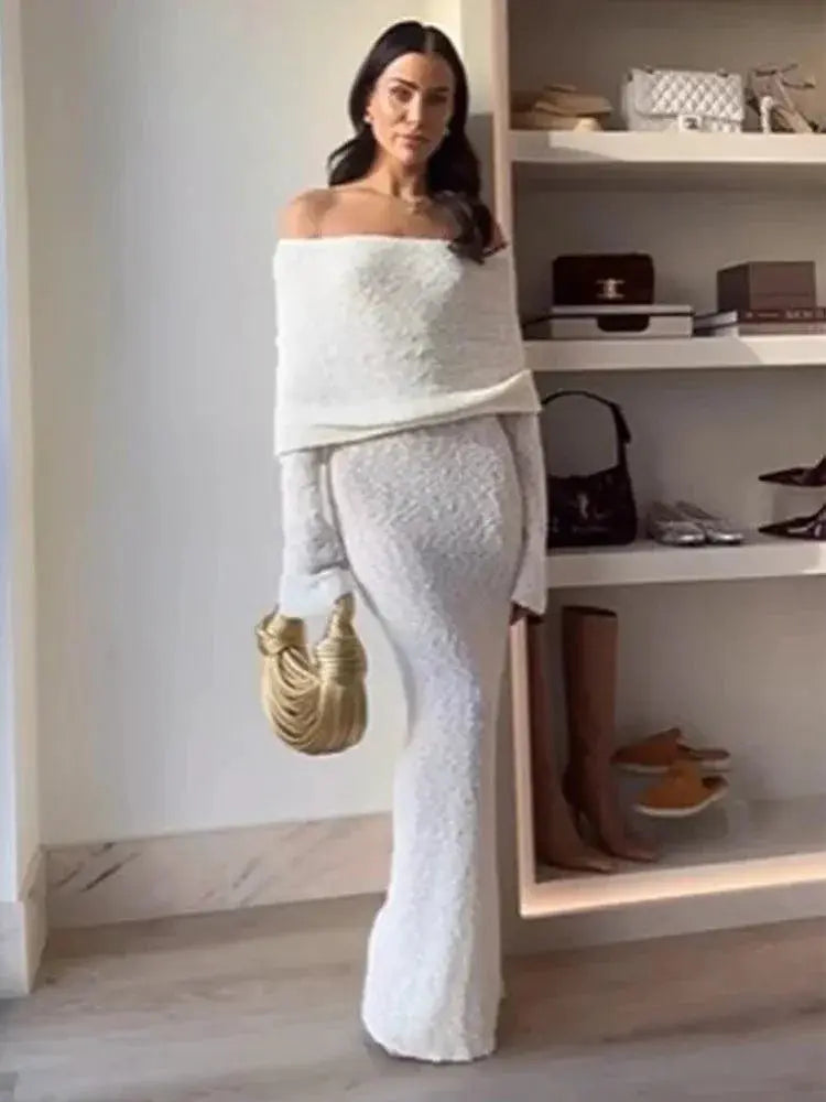 Knit Off Shoulder Dress For Women Contemporary Beachwear