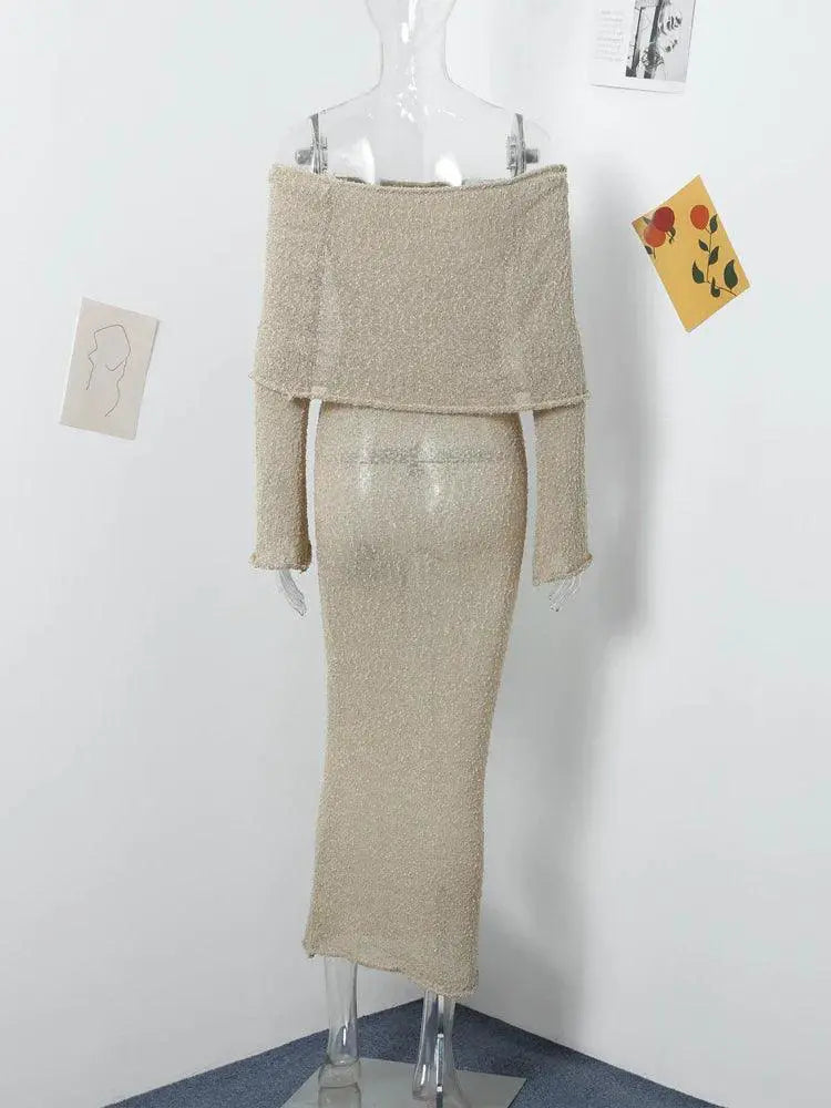 Knit Off Shoulder Dress For Women Contemporary Beachwear