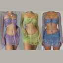Glam Knit Skirt Set for Summer Party Bi