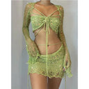 Glam Knit Skirt Set for Summer Party Bi