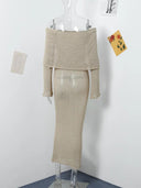 Knitted Off-The-Shoulder Maxi Dress Chic Summer Beachwear