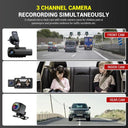 Kocam Dash Cam 3-Channel Car Cam with GPS Night Vision