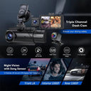 Kocam Dash Cam 3-Channel Car Cam with GPS Night Vision