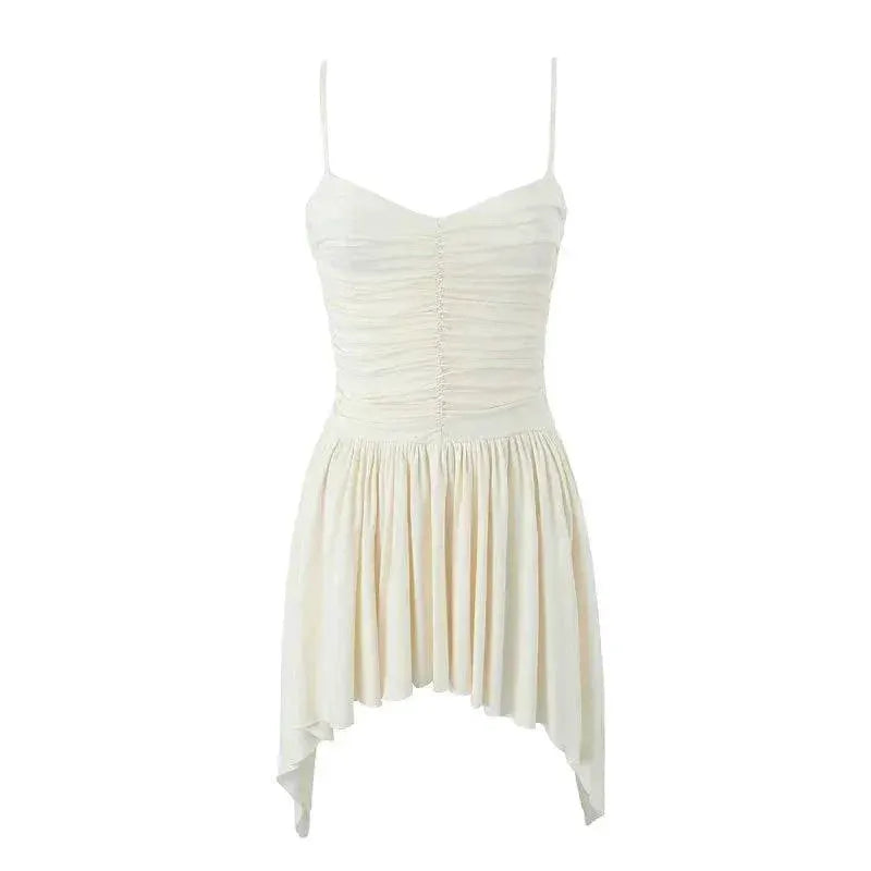 Korean Ballet Style Suspender Dress Chic Asymmetrical Piece