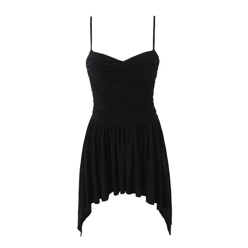 Korean Ballet Style Suspender Dress Chic Asymmetrical Piece