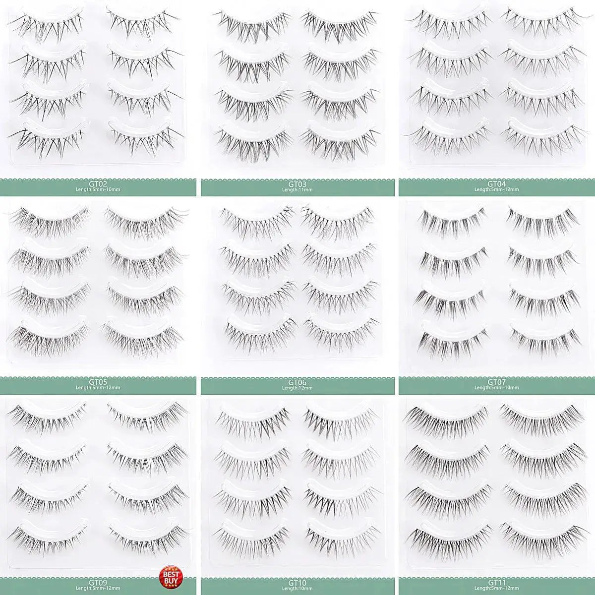 Korean Cosplay Wispy False Eyelashes Luxurious Lightweight