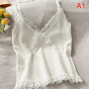 Korean Lace V Neck Tank Top Summer Sleeveless Blouse