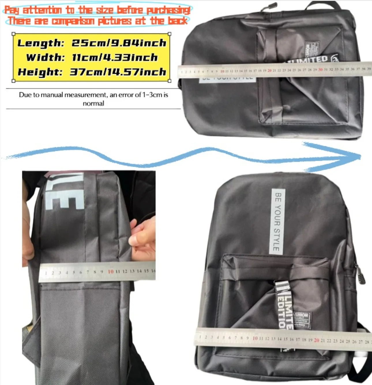 Korean Minimalist Backpack 20 - 35L OxfordUnisex CityExplorers - Versatile Storage