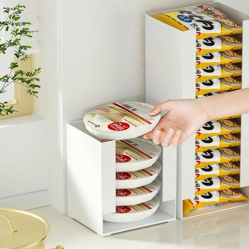 Korean Ramen Storage Box Multi Function Tabletop Organizer for Noodles and Masks