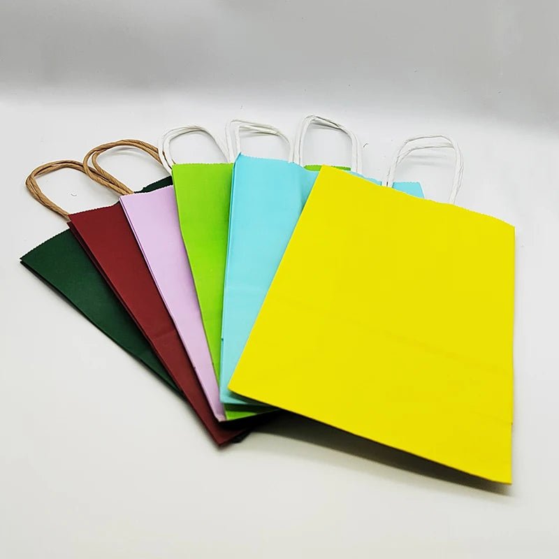 Kraft Colored Paper Gift Bags With Handles, 10 30 50 Pack For Jewelry Weddings Party