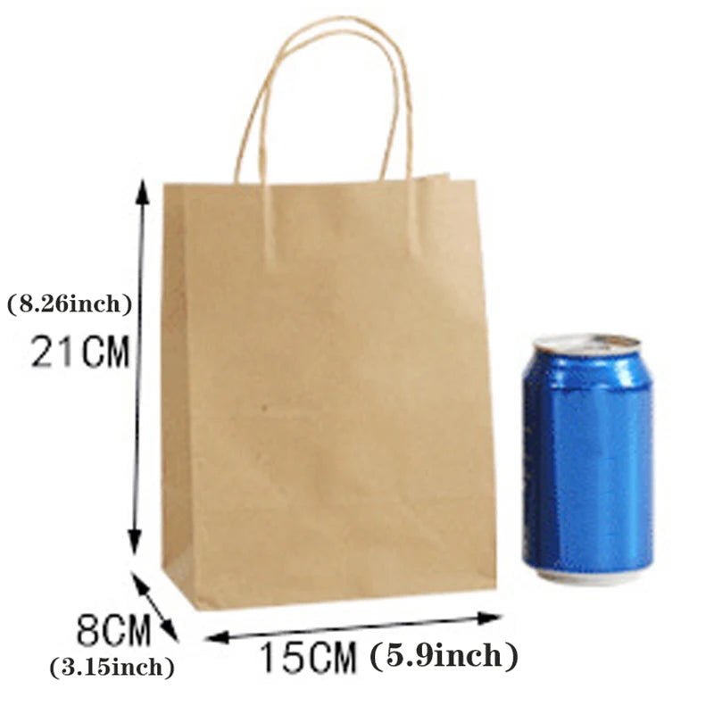 Kraft Colored Paper Gift Bags With Handles, 10 30 50 Pack For Jewelry Weddings Party