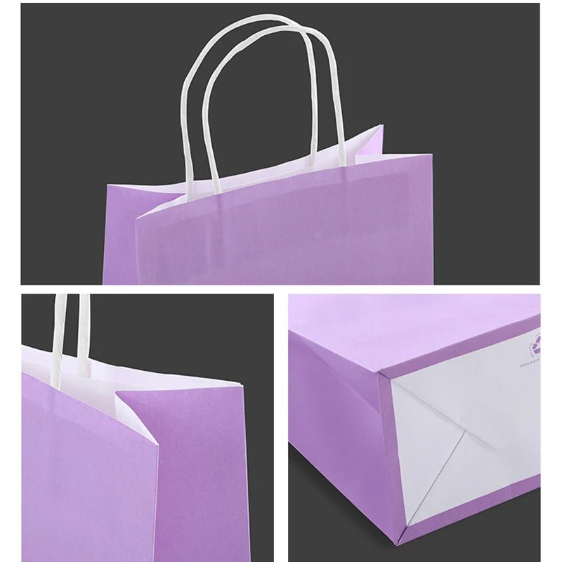Kraft Colored Paper Gift Bags With Handles, 10 30 50 Pack For Jewelry Weddings Party