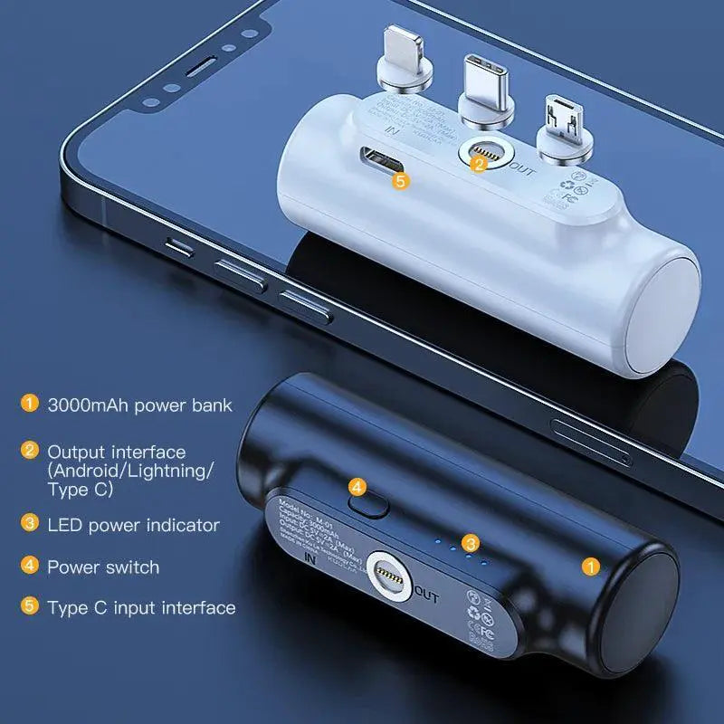 KUULAA 3000mAh Magnetic Power Bank for iPhone and Samsung
