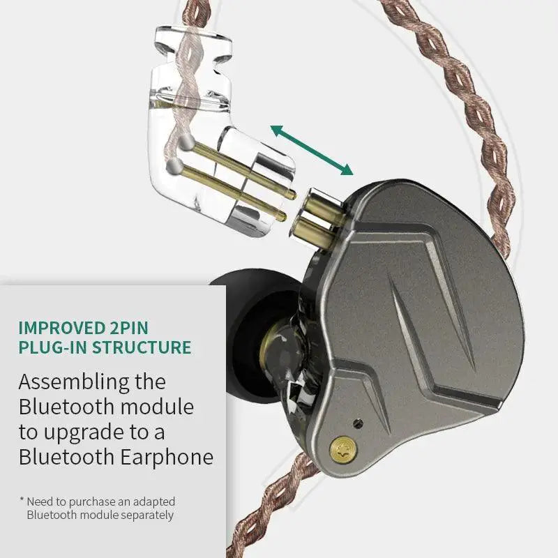 KZ ZSN Pro Hybrid Wired Earphones High Fidelity Headset