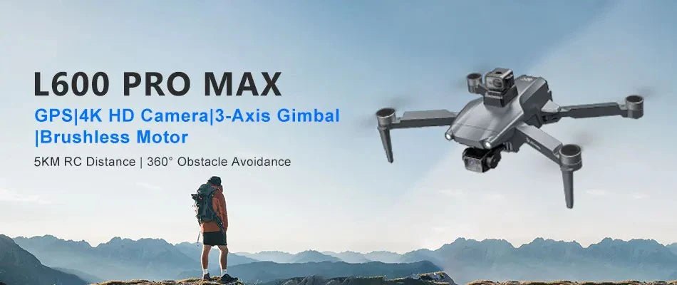L600 Pro Max GPS Drone - Dual 4K Cameras, 5km Range, 3 Axis Gimbal Pro Max Ultra
