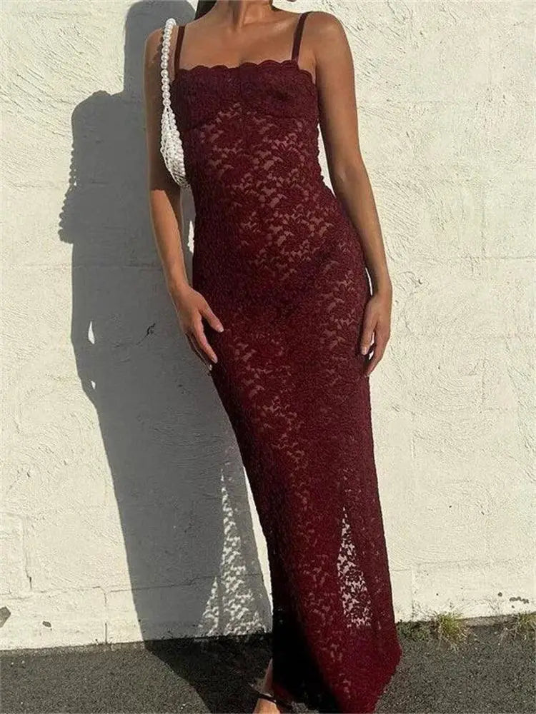 Lace Floral Maxi Dress for Stylish Beach Vibes Summer Wear