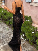 Lace Floral Long Dress for Stylish Beach Vibes Summer Wear