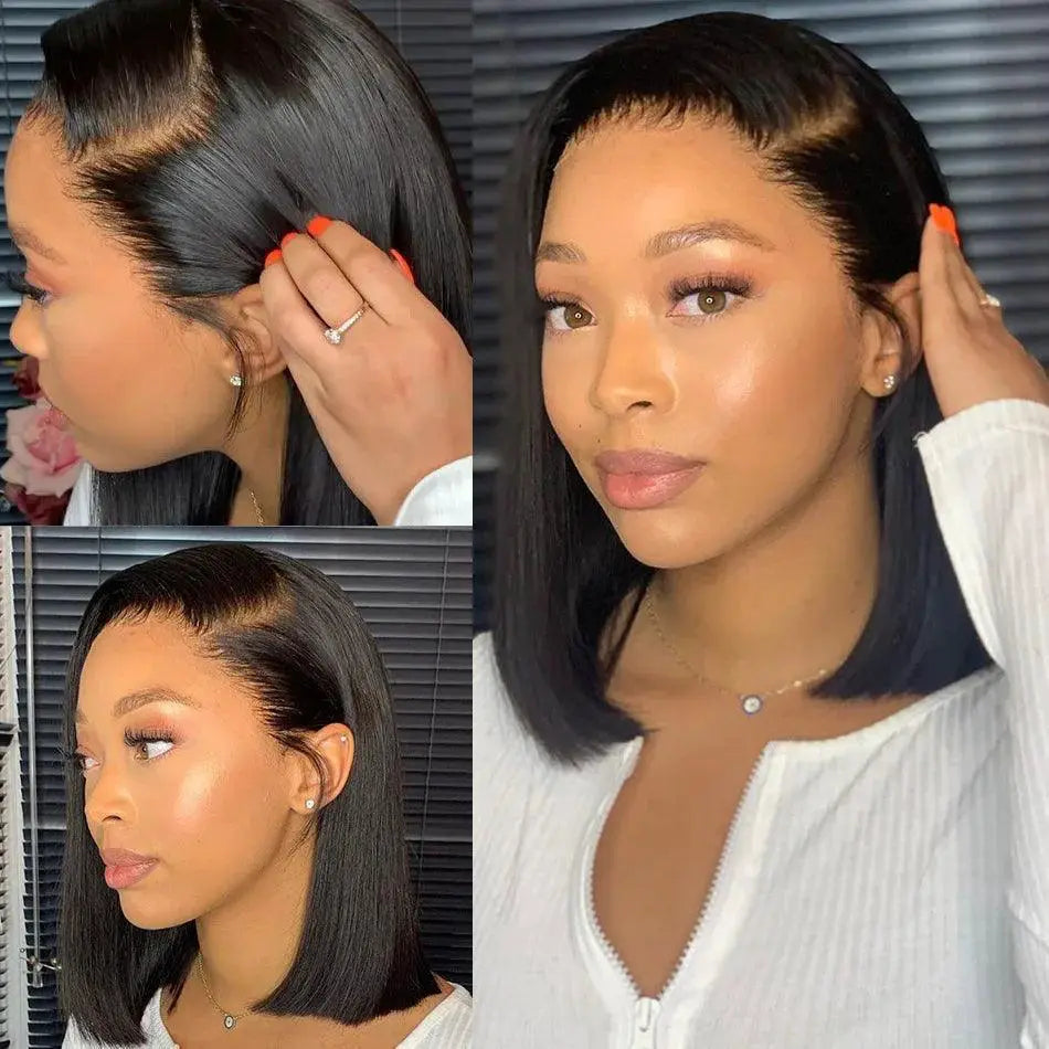 Lace Front Bone Straight Bob Wig Remy Hair Effortless Style