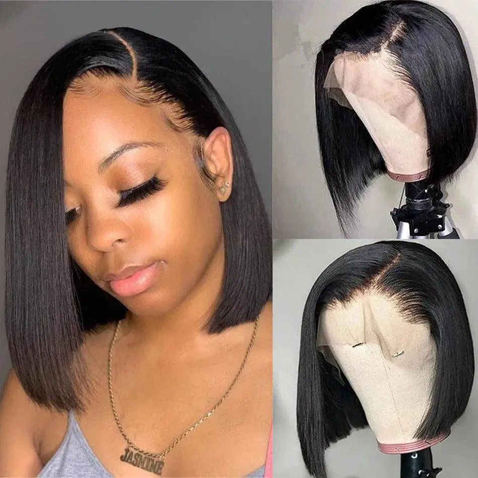Lace Front Bone Straight Bob Wig Remy Hair Effortless Style