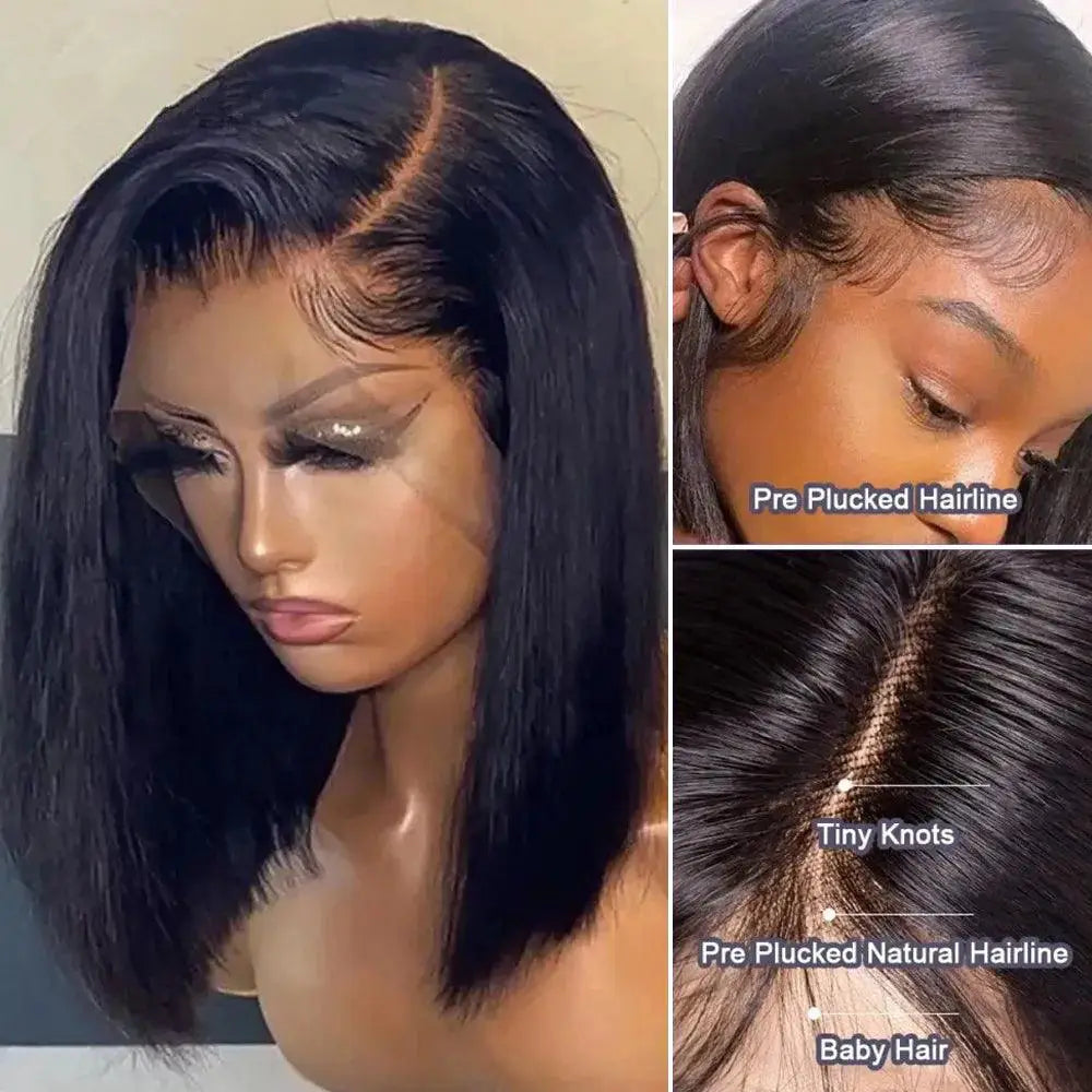 Lace Front Bone Straight Bob Wig Remy Hair Effortless Style