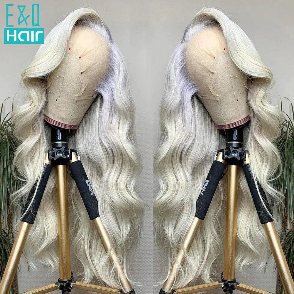 Lace Front Platinum Blonde Human Hair Wig for Women