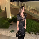 Lace Patchwork Maxi Dress for Women Bold