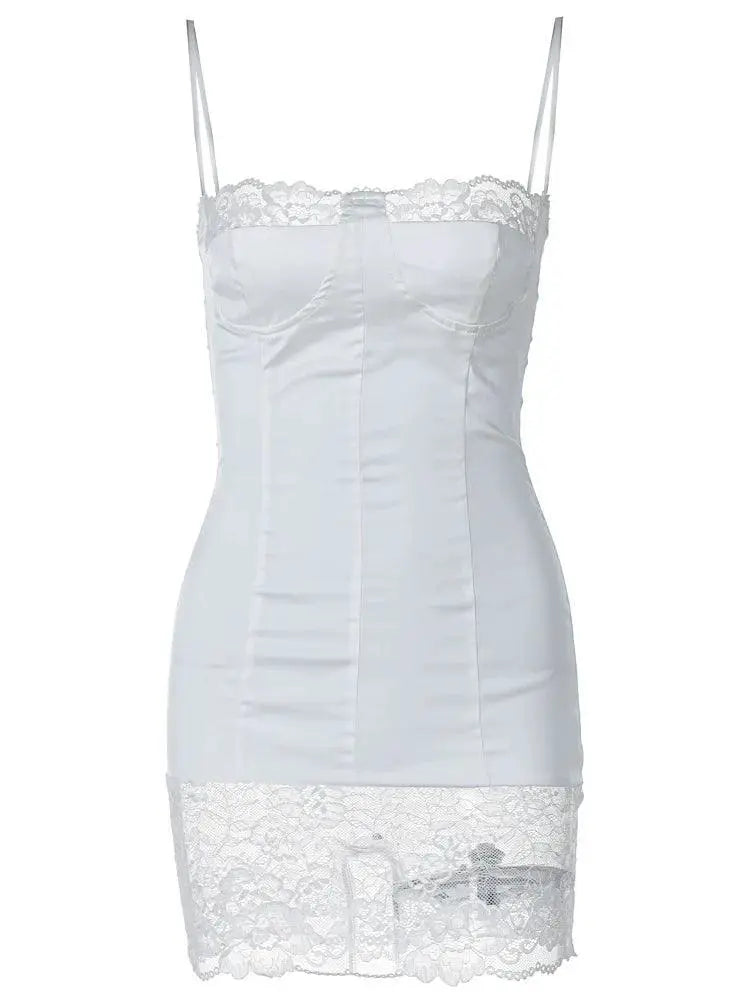 Lace Patchwork Sling Dress Elegant Party Wear For Women