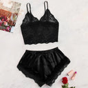 LaceLuxe See Through Bralette Cami Top And Shorts Set Plus - Breathable Nightie