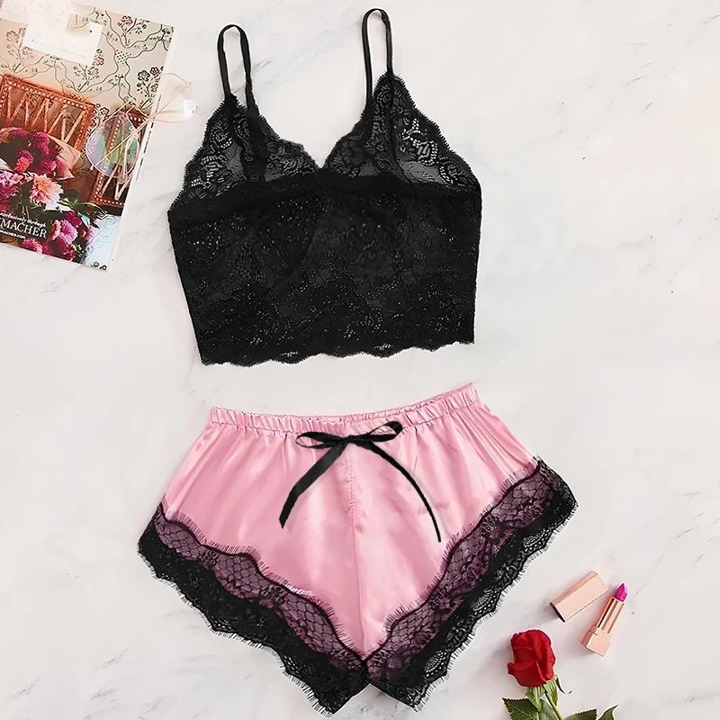 Breathable Lace Pajama Set for Plus Size — product view 12