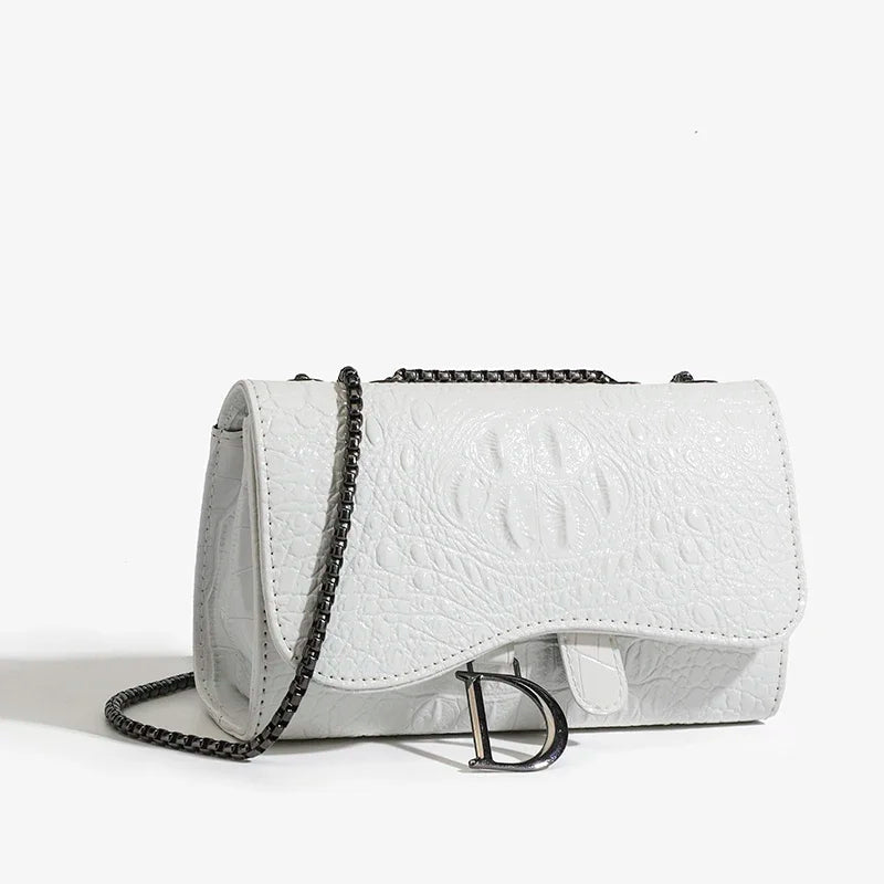 Ladies Luxury Crossbody Bag With Chain And Sequined Details In Animal Print Luxe