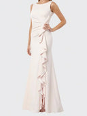 Ladylike Ruffles Backless Slit Dress Elegant Fashion Dress