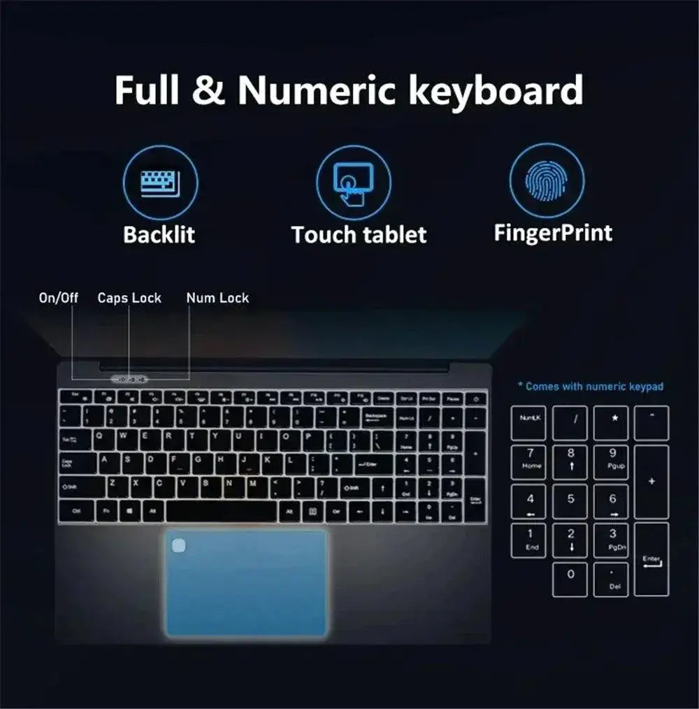 Laptop 15.6 Inch 32GB 2TB Intel Celeron N5095 Windows 11