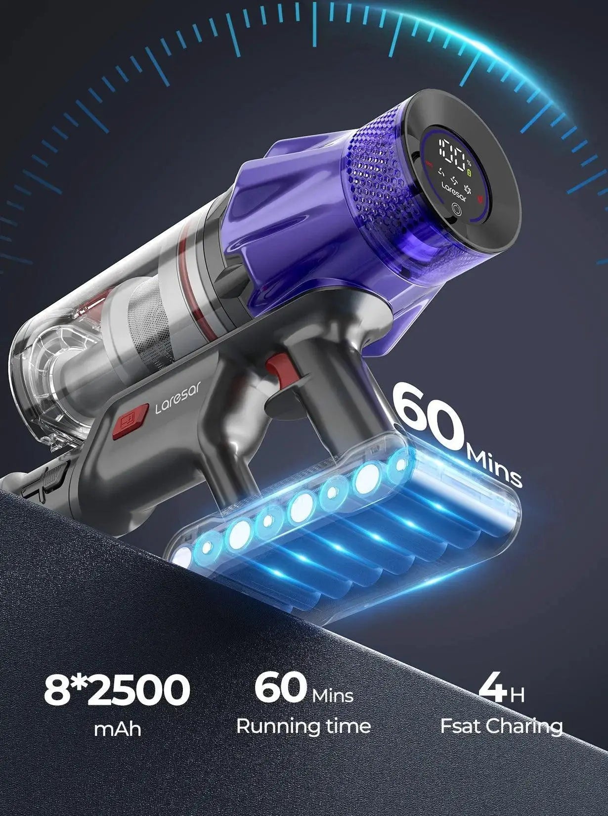 Laresar V7 Cordless Vacuum Cleaner Ultimate Smart Cleaning