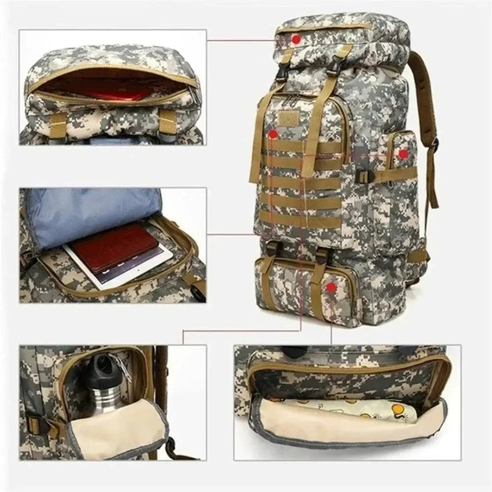 80L 100L Tactical Backpack For Hiking And Camping Gear