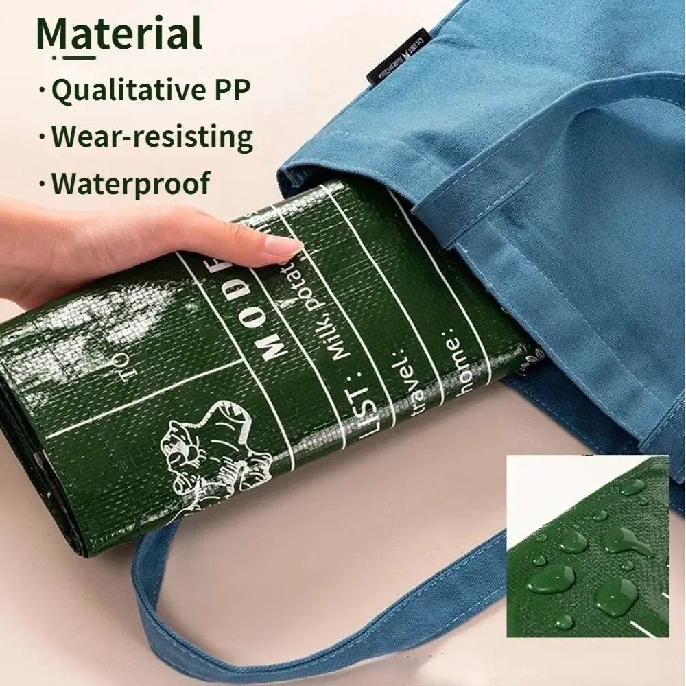 Large Capacity Waterproof One Shoulder PP Woven Shopping Bag Ideal for Groceries