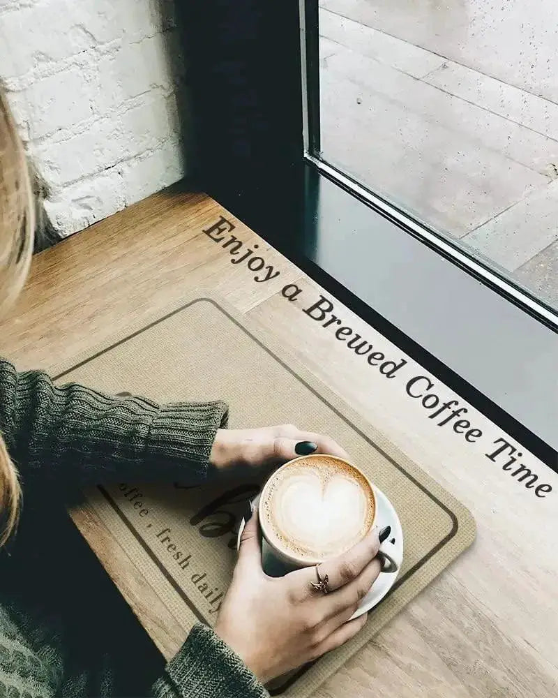 Large Coffee Lovers Kitchen Mat Absorbent Drying Pad
