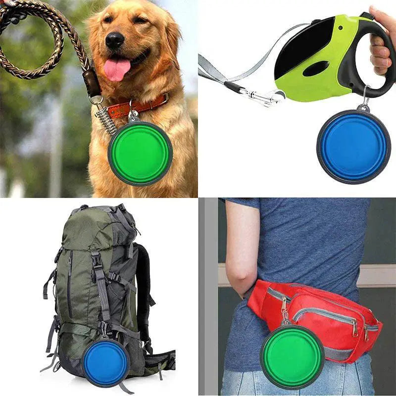 Large Collapsible Silicone Dog Bowl Portable Travel Feeder